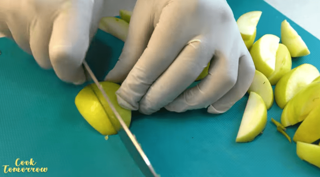 نحوه خورد کردن سیب برای سرخ کردن