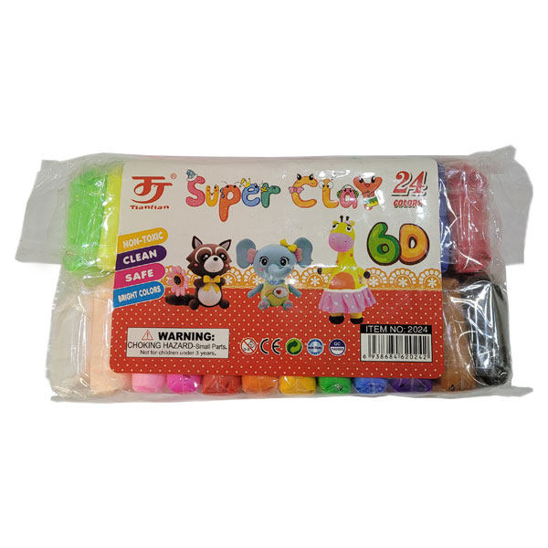 خمیر بازی کلی مدلSUPER CLAY در 24 رنگ